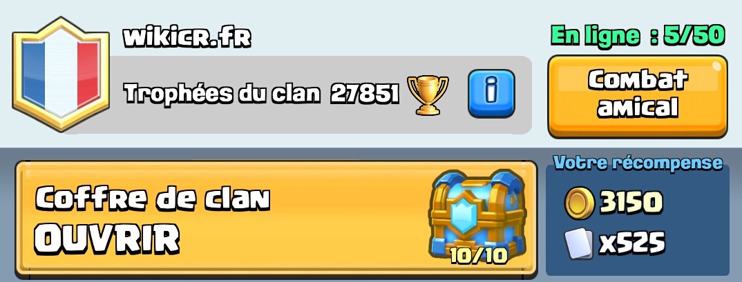 Wikiclashroyale.fr décroche le coffre de clan niveau 10 !