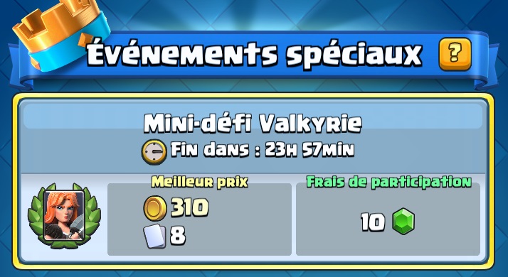 Le Mini-Défi « Valkyrie » le 12 Avril sur Clash Royale !